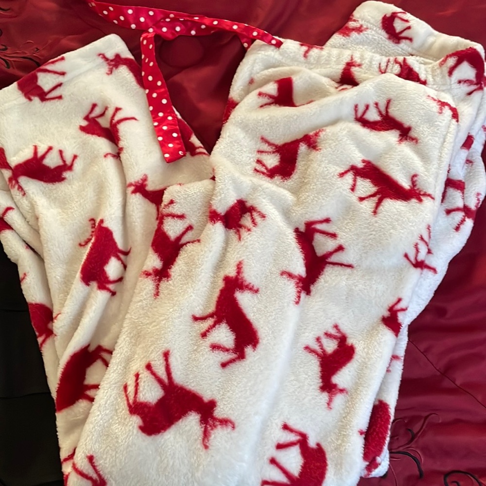 Fuzzy Christmas pj pants